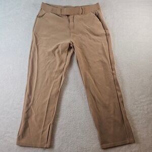 AQ Sports Tan Straight Leg Pants Womens 2X Camel Stretch Flat Front Casual